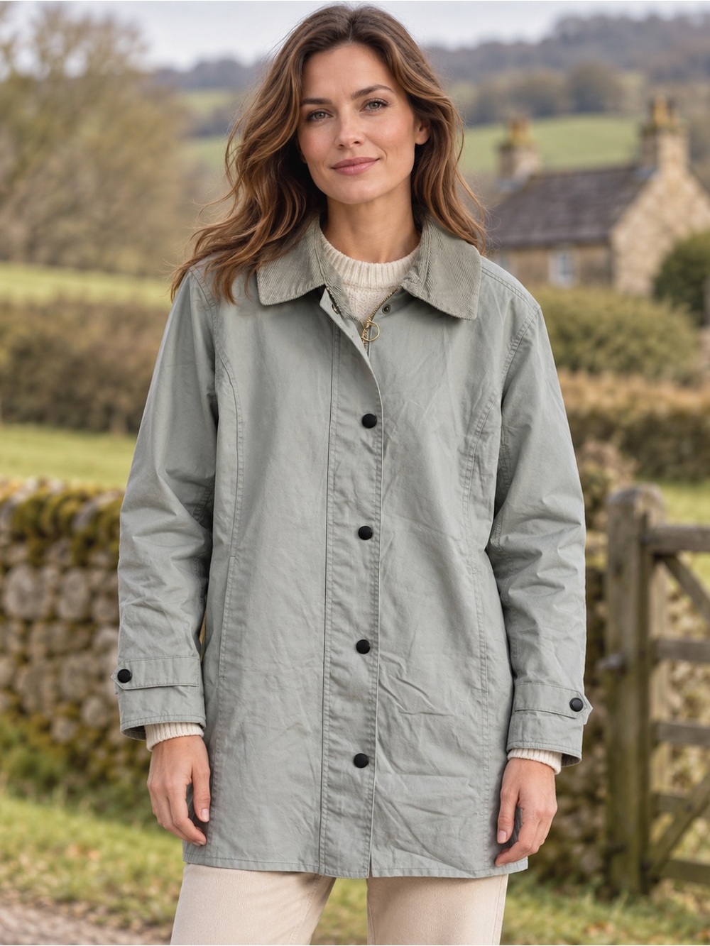 Vintage 90s Barbour Newmarket Waterproof Rain Jacket Sage US 8